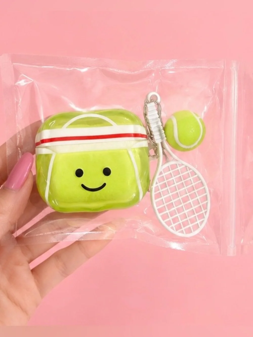 Cute Tennis AirPods Case with Racket Charm | Fits AirPods 4, 3, 2, Pro & Pro2 💗🎾